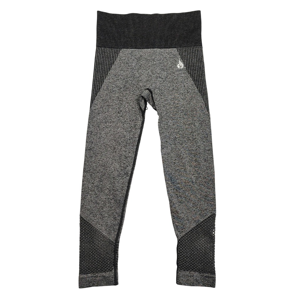 Ryderwear Leggings Womens Small Grey Space Dye Seamless Mesh High Waist Knit